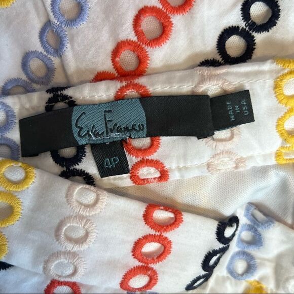 Eva Franco Colorful Eyelet Skirt women's size 4 Petite - Picture 9 of 16